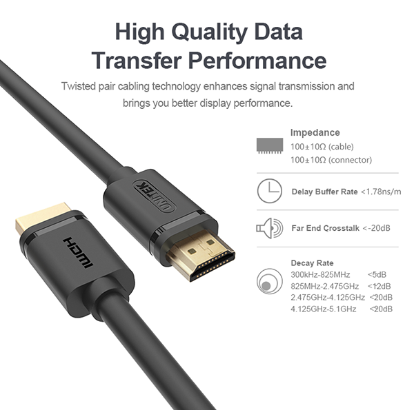 Cáp HDMI, dây HDMI  dài 3M chính hãng UNITEK mã Y-C139 cao cấp